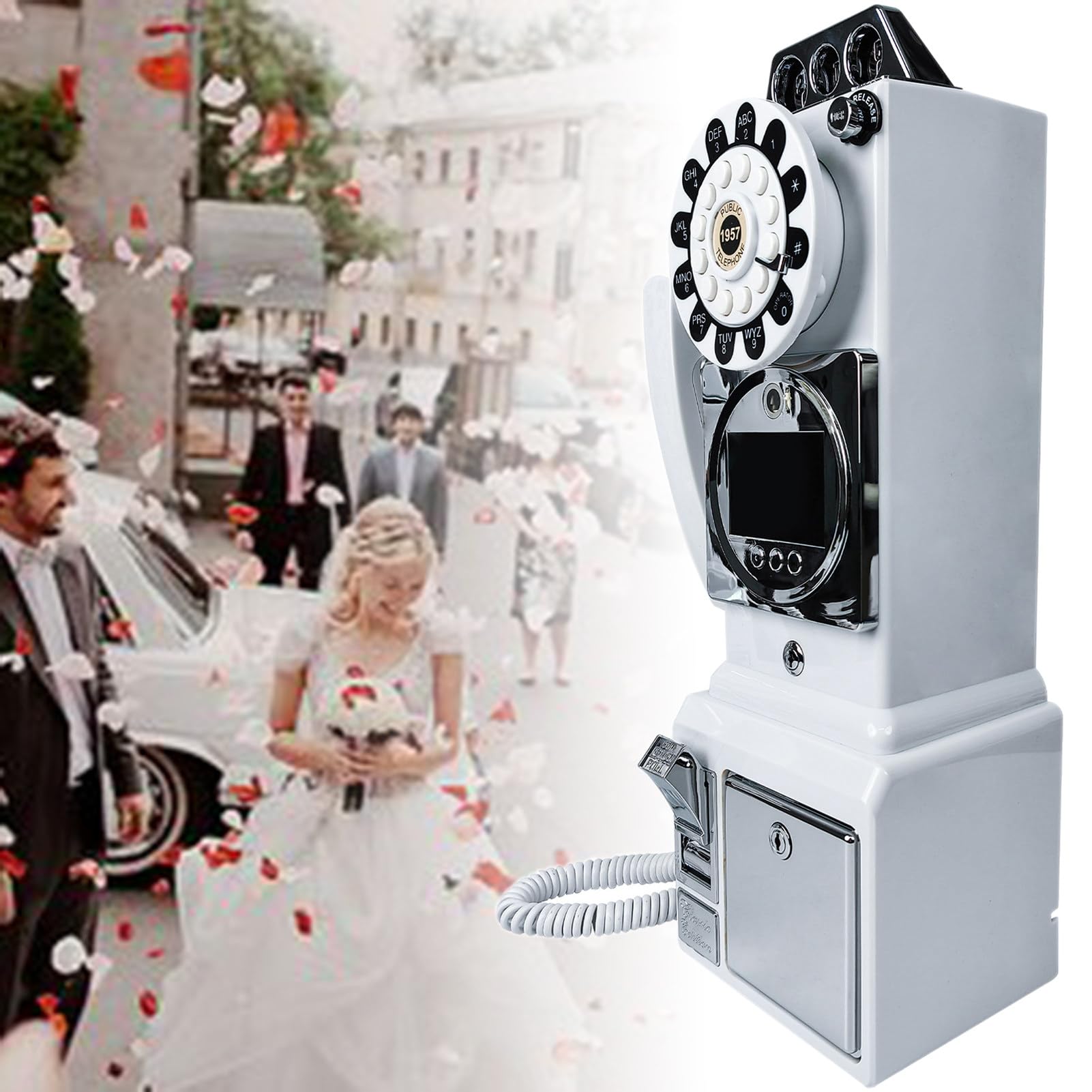 Księga gości wideo audio,spersonalizowane wiadomości wideo na telefon ślubny,na różne niezapomniane okazje imprezowe(White)