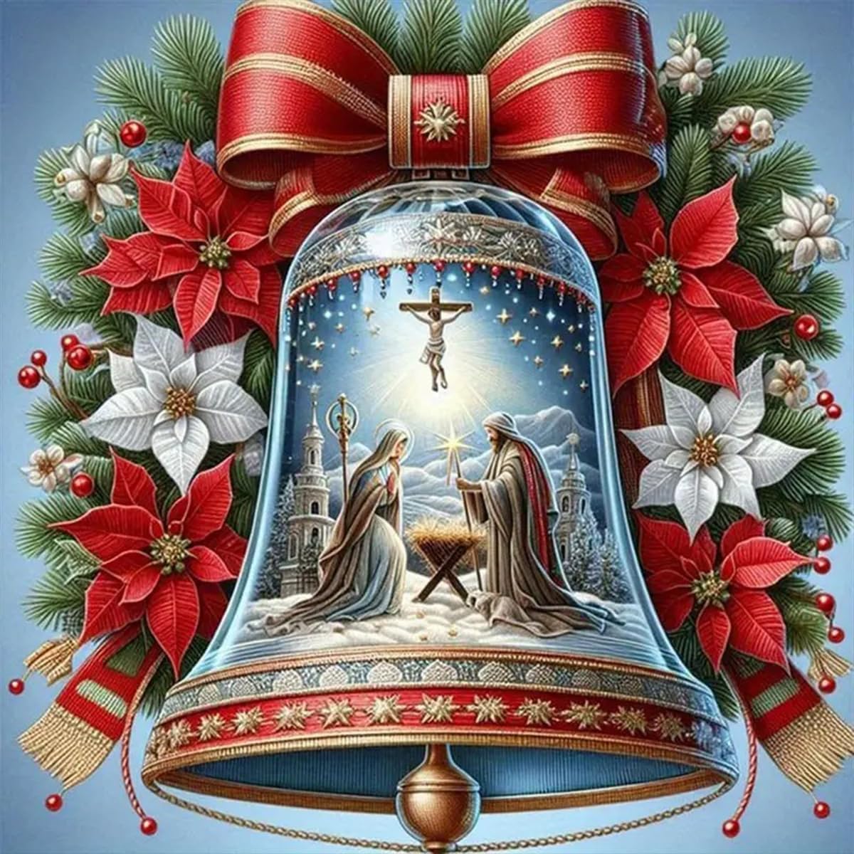 6 Pack Christmas Paint by Numbers Kit for Adults, Snowman Adult Paint by Number Kits, Santa Claus Paint by Numbers for Adults, Cardinal Acrylic Painting on Canvas for Home Wall Art Decor 16x12 Inch