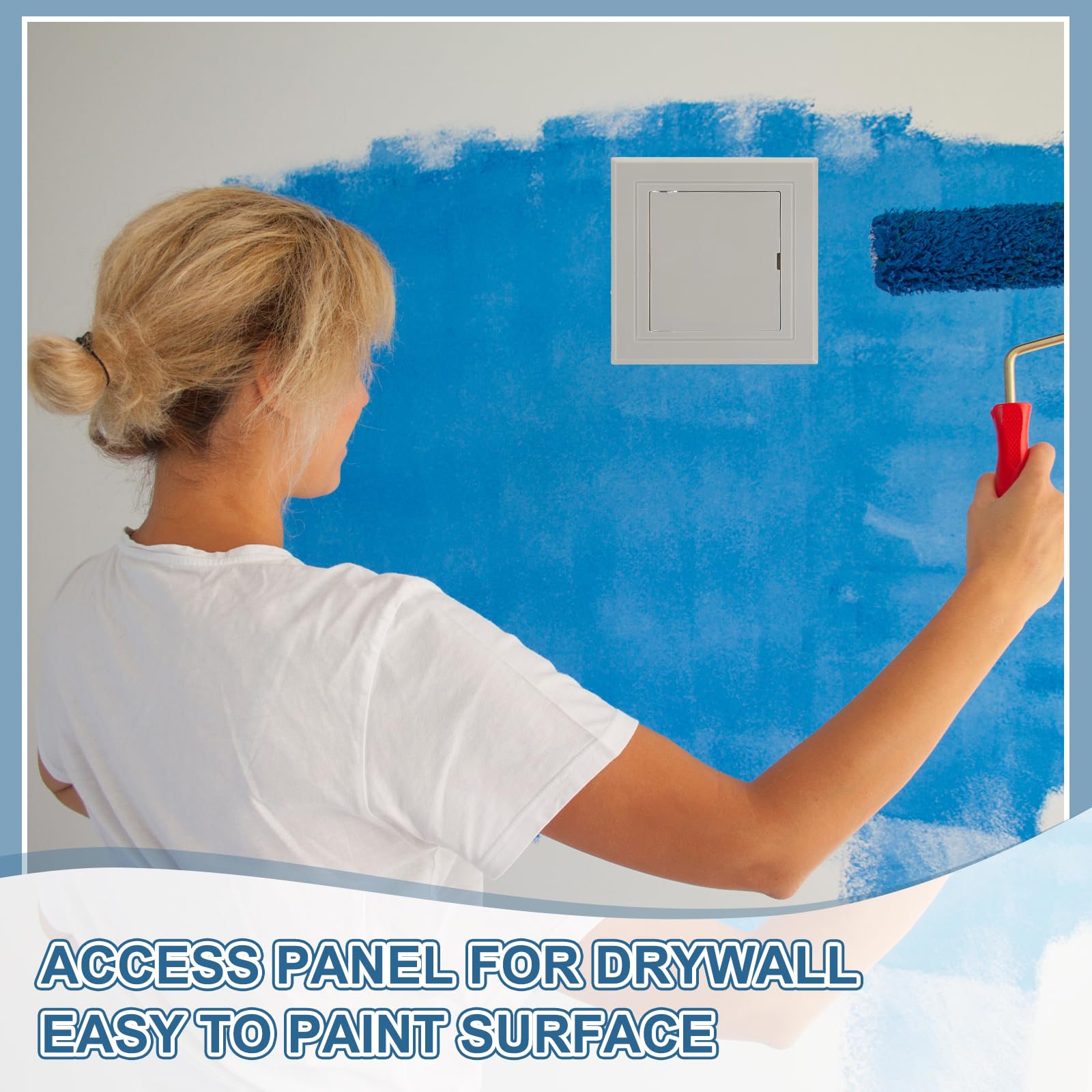 PATIKIL Panel De Acceso Para Drywall 245x345mm, Paneles De Plástico ABS Para Escotilla De Inspección Puerta De Acceso Con Cinta Adhesiva De Doble Cara Para Cubierta De Caja De Techo,Blanco