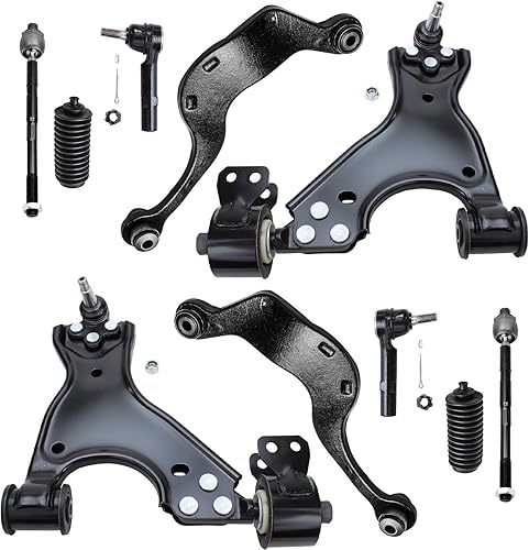 Miniatura 14 de Detroit Axle - Kit de suspensión frontal de 10 piezas para Chevy Trailblazer GMC Envoy XL Buick Rainier 9-7X Ascender, inferior y superior, 4 brazos