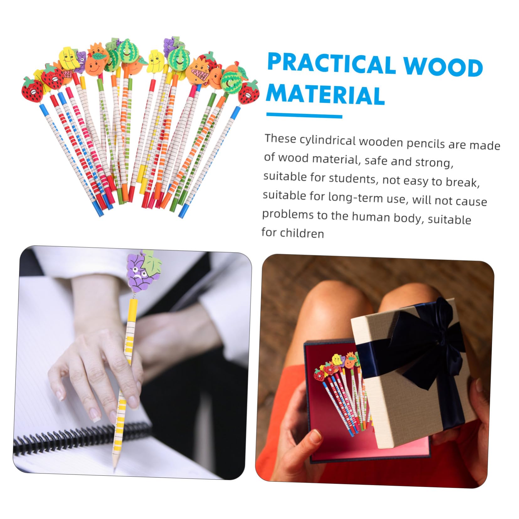 Mipcase 2 Set Matite Hb Per Design Fruttato Materiale Naturale Leggero Per Scrittura E Schizzo Regalo Per Ragazzi E Ragazze Scrittura Scorrevole E Facile Da Cancellare 24 Pezzi*2