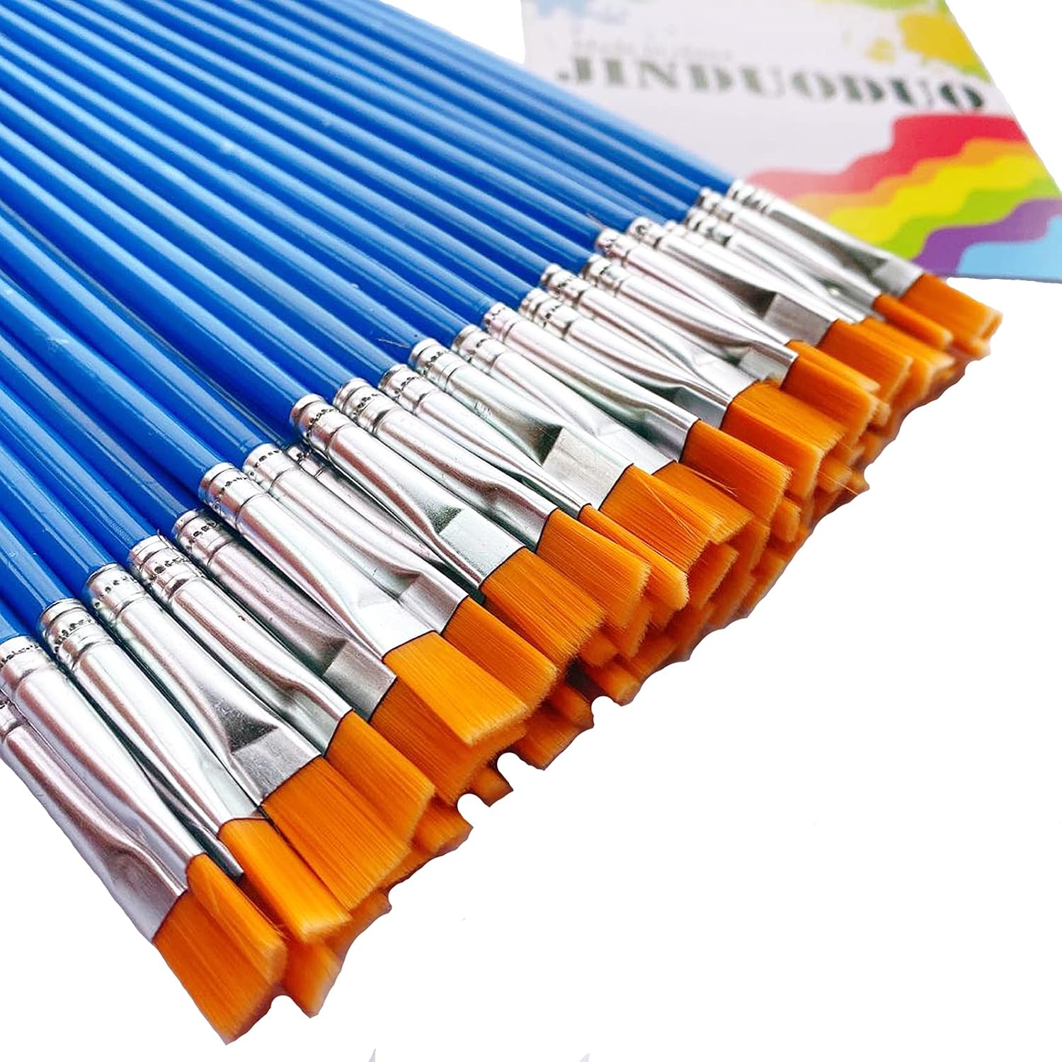 60 Pcs Paint Brushes for Kids/Students/Teens/Beginners, Watercolor/Oil/Acrylic Paint Brush Set for Art Class Painting, Plastic Handle Small Paintbrushes Bulk