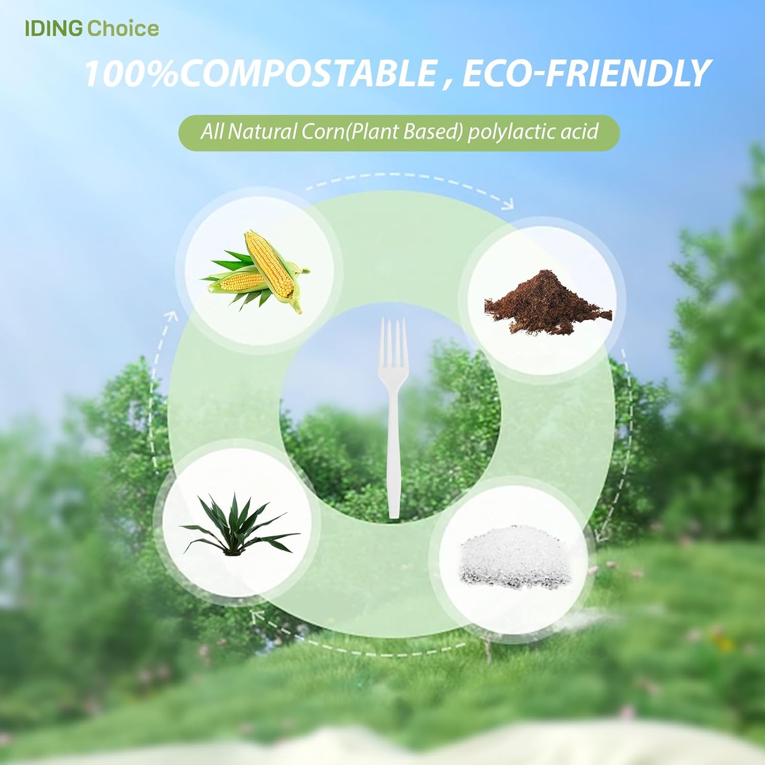 Compostable Forks No Plastic Silverware 200 count disposable cutlery flatware heavy duty party utensils Eco Friendly Heavyweight White Fork for Wedding Office BBQ Picnic Outdoor Event - Image 5