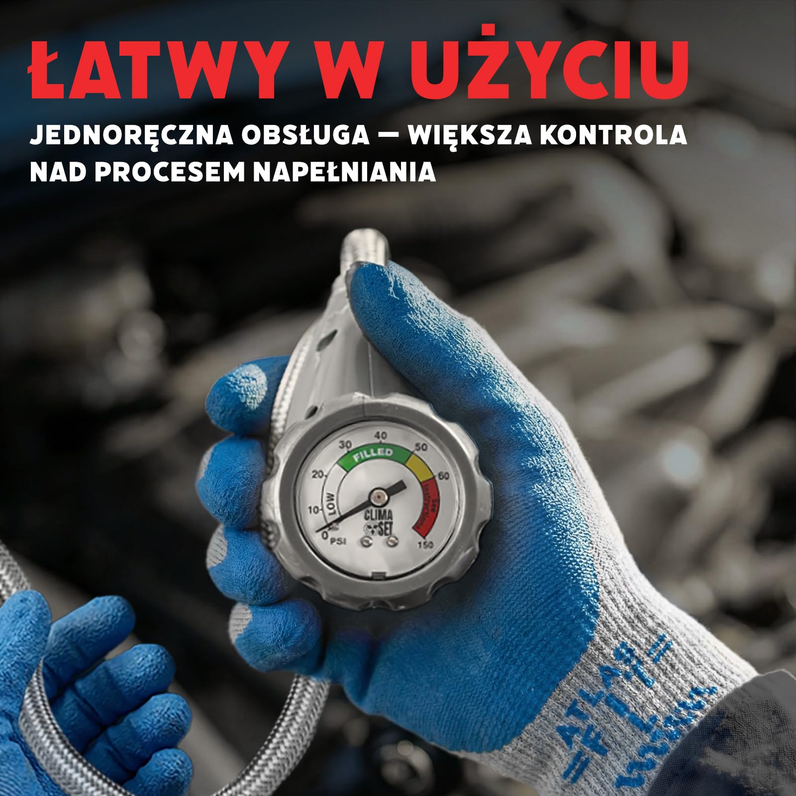 Zamiennik Czynnika Chłodniczego R134a Gaz 1x 235 g z Wężem i Adapterem HP/LP do Klimatyzacji – Napełnianie Klimatyzacji Samochodowej – Gaz R134a – Kartusz Gazu – ECO