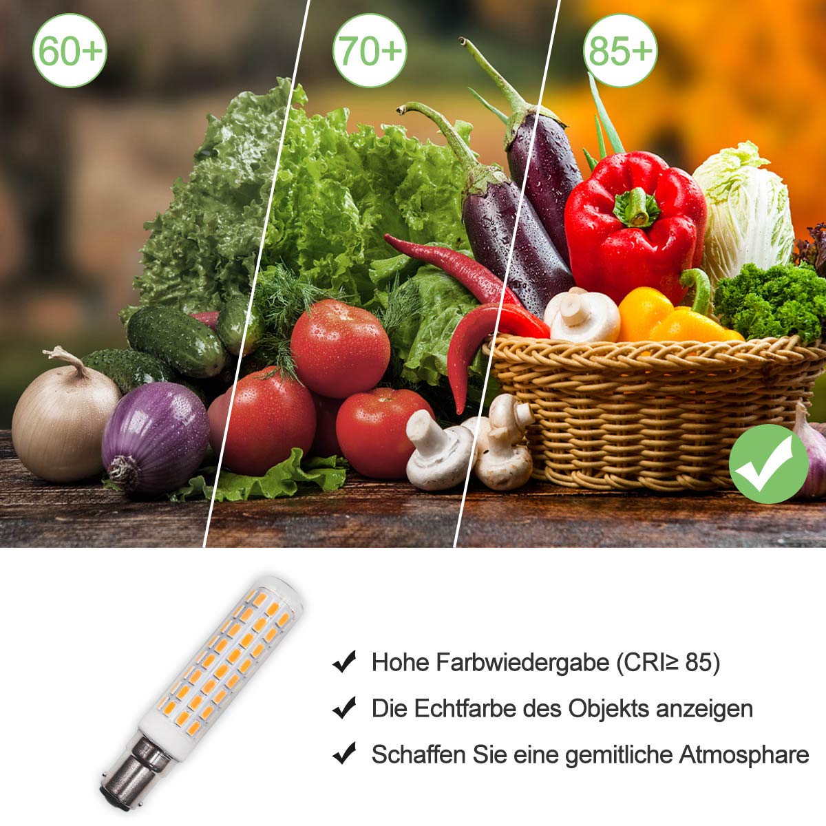 OLEVOLT LED B15D Lampadine 7W Dimmabili Luce Bianca Naturale 4000K, 770LM Baionetta B15D Equivalenti 70W Alogena, per Plafoniera, Luce dell'Armadio, 2 Pezzi