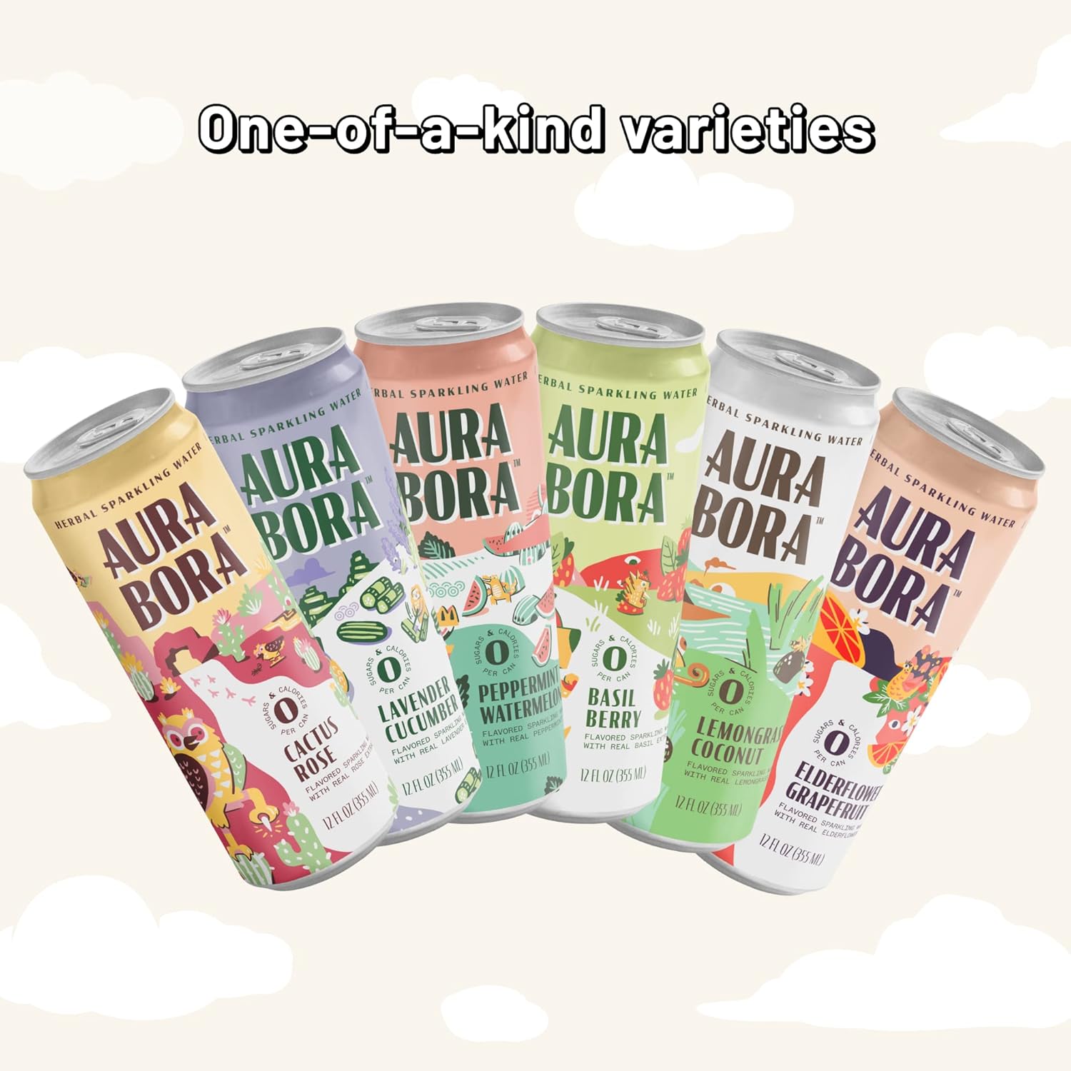 Aura Bora, Ginger Meyer Lemon Sparkling Water, 12 Fl Oz