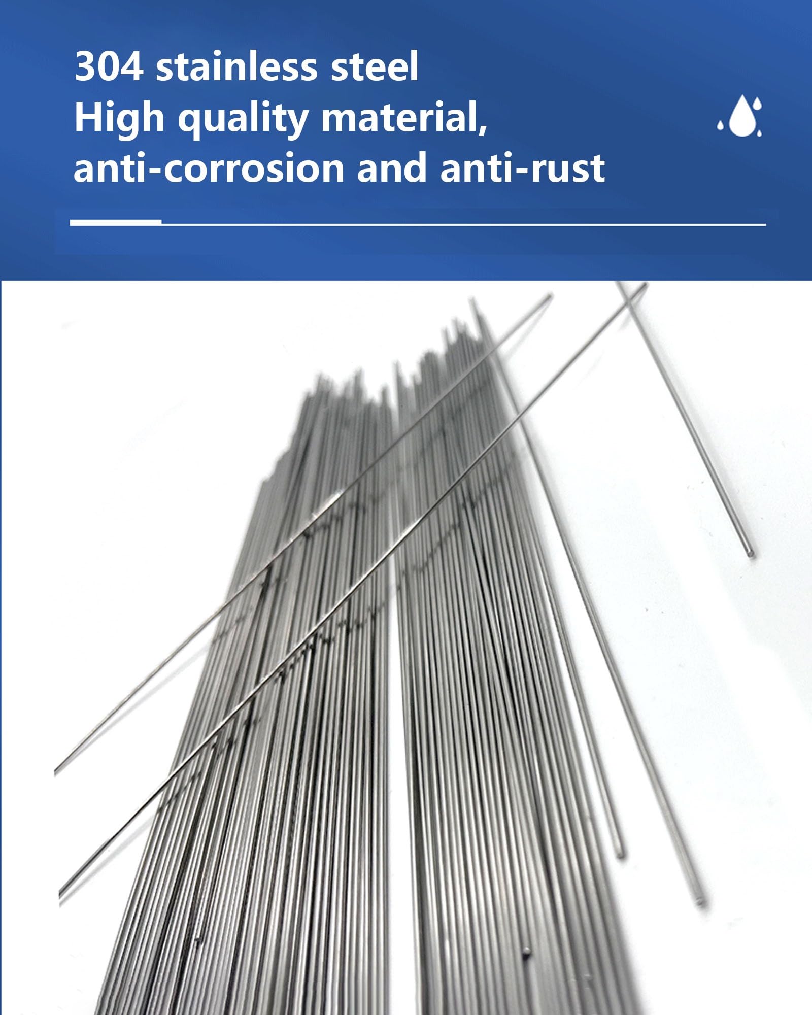 Edelstahl-Federdraht, 0,2 mm - 5,0 mm, harter Draht, gerader Draht für Molle-Äpfel, 500 mm, hochwertiges Federmaterial, 20 Stück