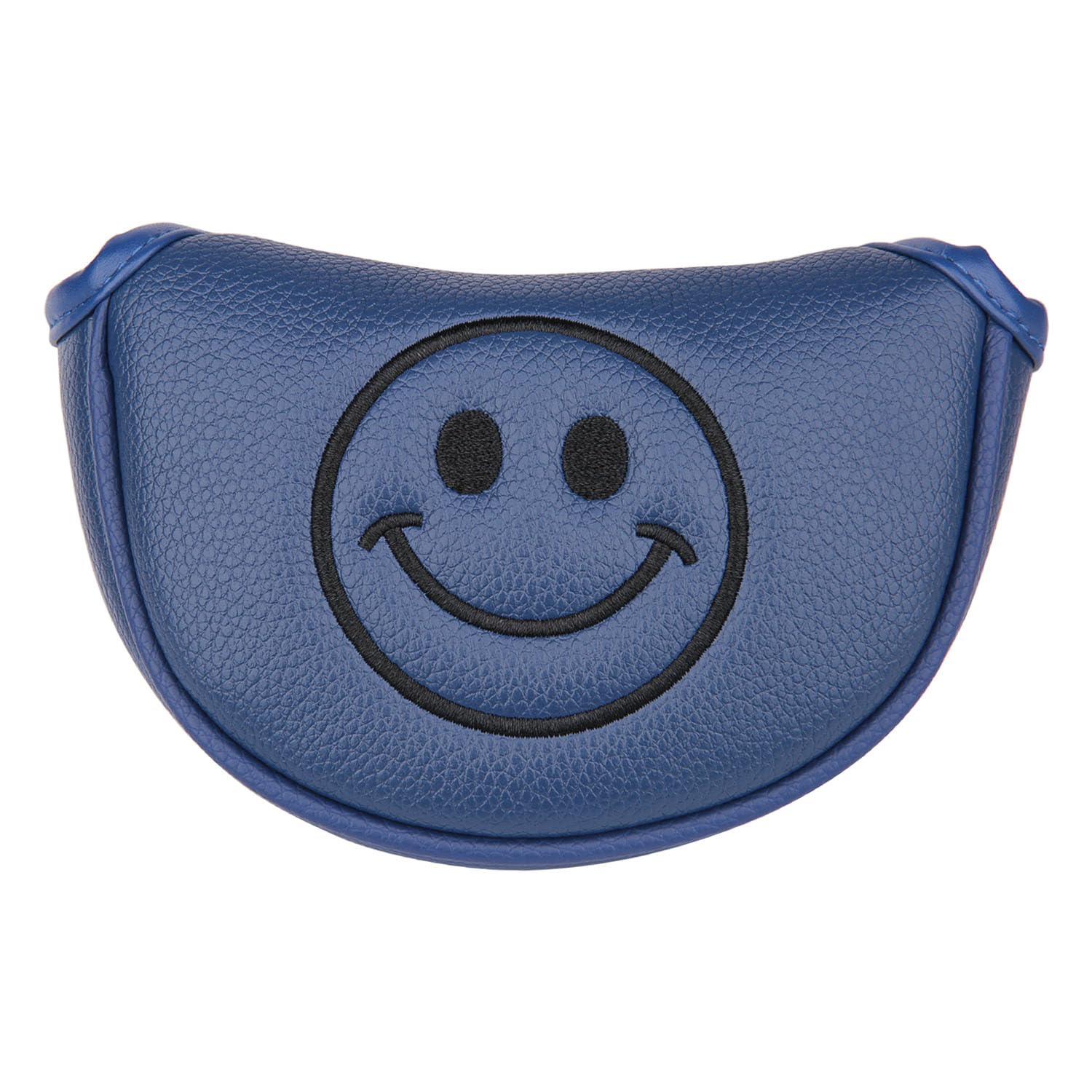 Golf Club Small/Mid Mallet Putter Head Cover Harf Mallet Cover Soft Leather with Embroidery Magnetic Closure (Blue)