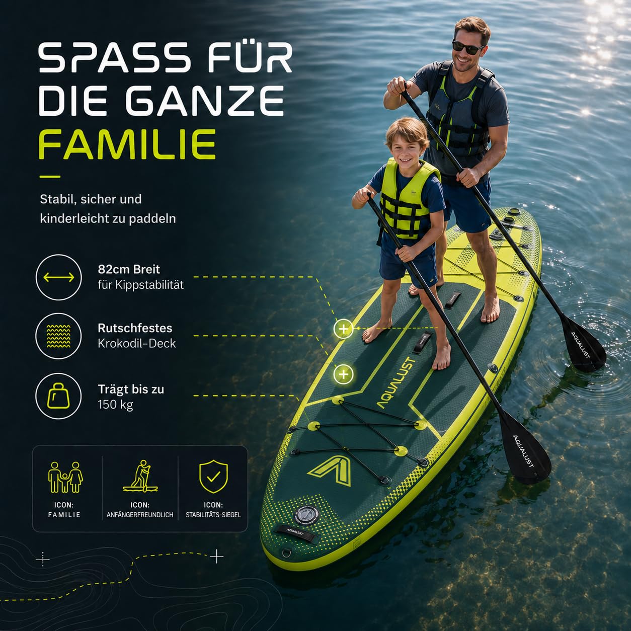 SUP Board Kinder aufblasbar Standup Paddle Stand Up Paddling