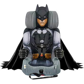 KidsEmbrace 2-in-1 Car Seat | Forward-Facing Harness (26.565 lbs) & Booster Mode (40100 lbs) | Latch | Premium Fit with Multi-Position Headrest, Harness & Recline DC Comics Batman (Black)