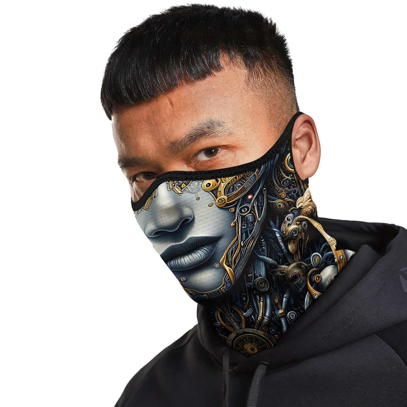 Cache-cou bandana avec boucles d'oreilles pour homme et femme Protection solaire