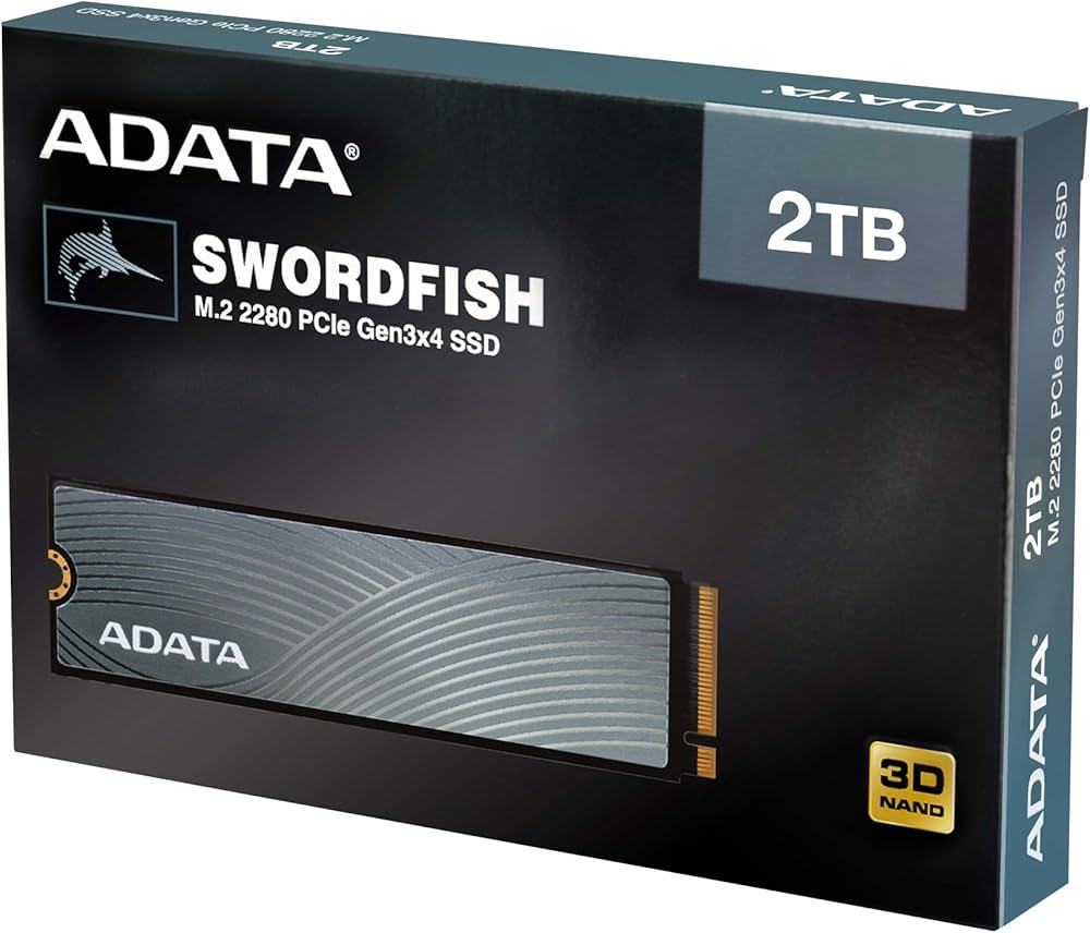 ADATA Swordfish 2TB PCIe Gen3 x4 NVMe M.2 2280 Internal Solid State Drive thumbnail 3