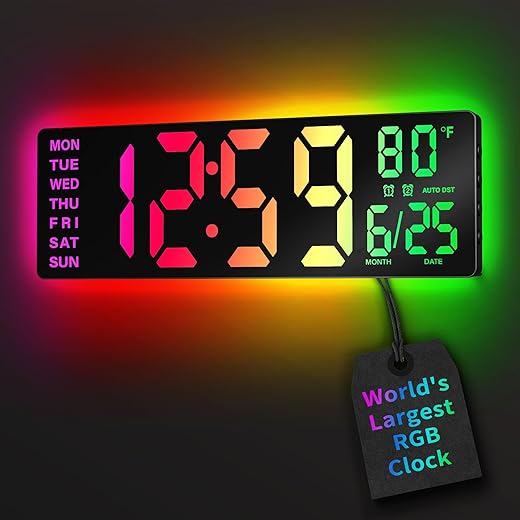 16.5" RGB Large Digital Wall Clock