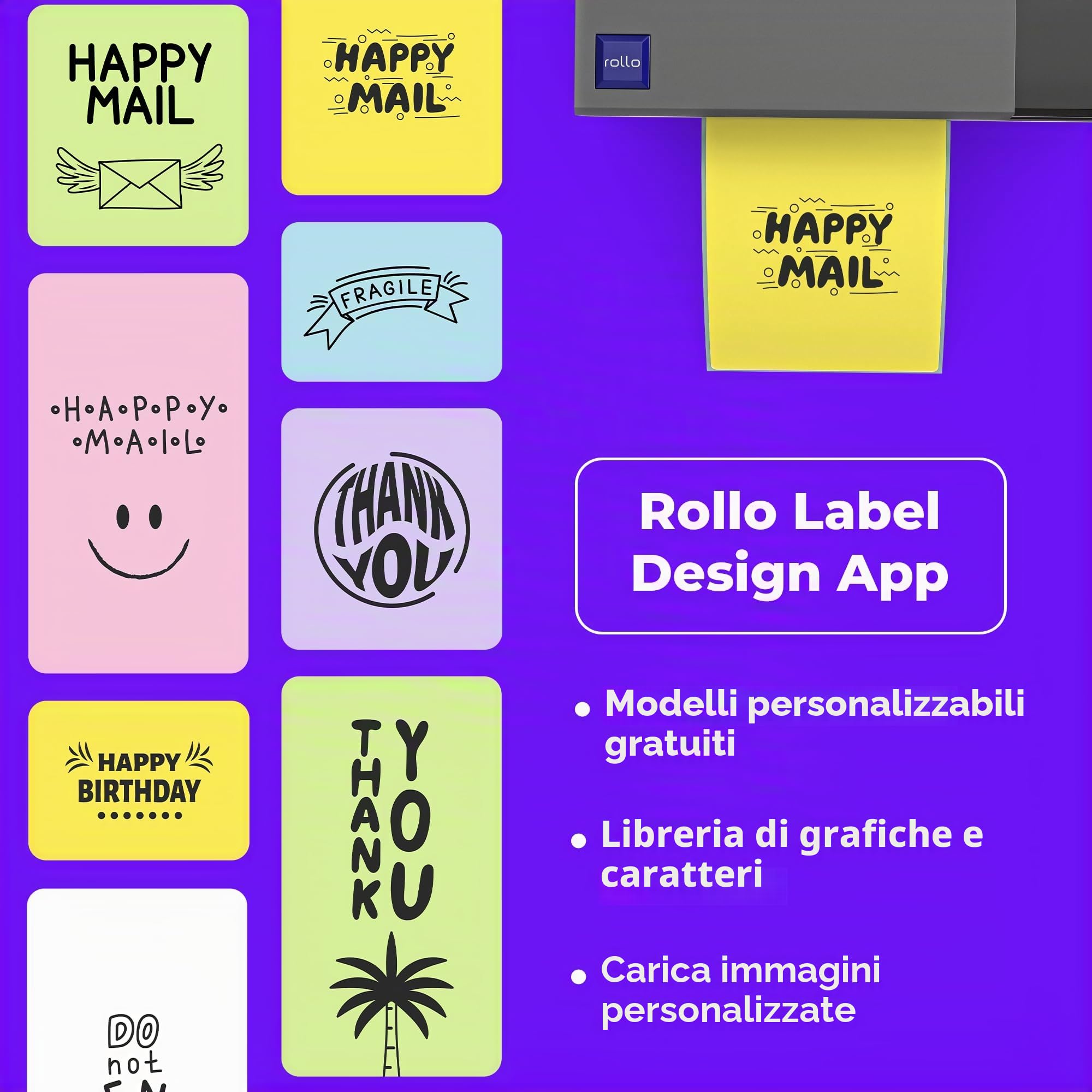 ROLLO Label Printer Commercial Grade diretto stampante termica ad alta velocità compatibile con Amazon, eBay, Etsy, Shopify 4x6 Label Printer
