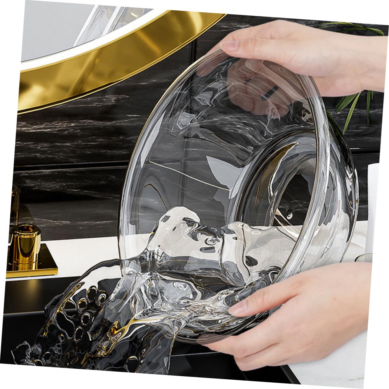 ABOOFAN Bassin en Plastique Transparent Résistant et Robuste, Capacité Moyenne, Lavage Visage à Salon