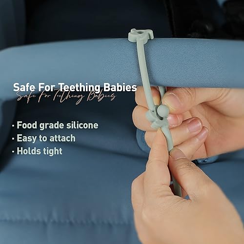 Miniatura 4 de Correas de seguridad de juguete, clips de silicona para chupete, correa elástica ajustable para cochecitos, silla alta, cunas, cestas colgantes, sin