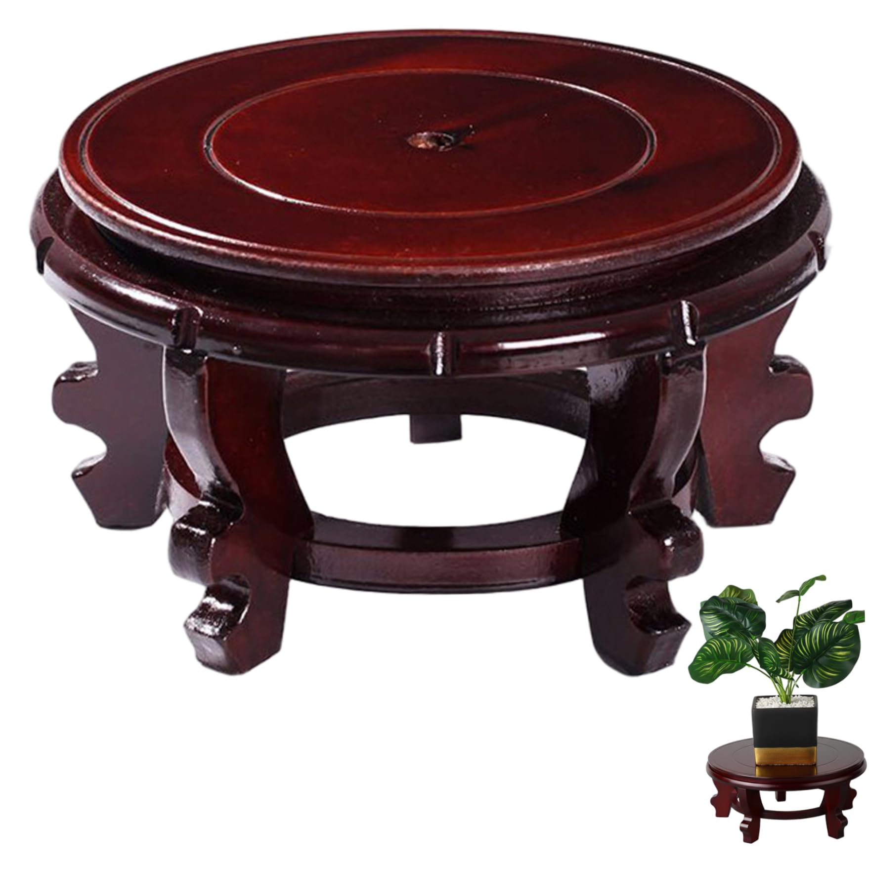 Xdyyjrasa Oriental Plant Stand 12 Inch, Vase Stand Indoor Flower Pot Base Chinese Fishbowl Display Shelf for Home Decor
