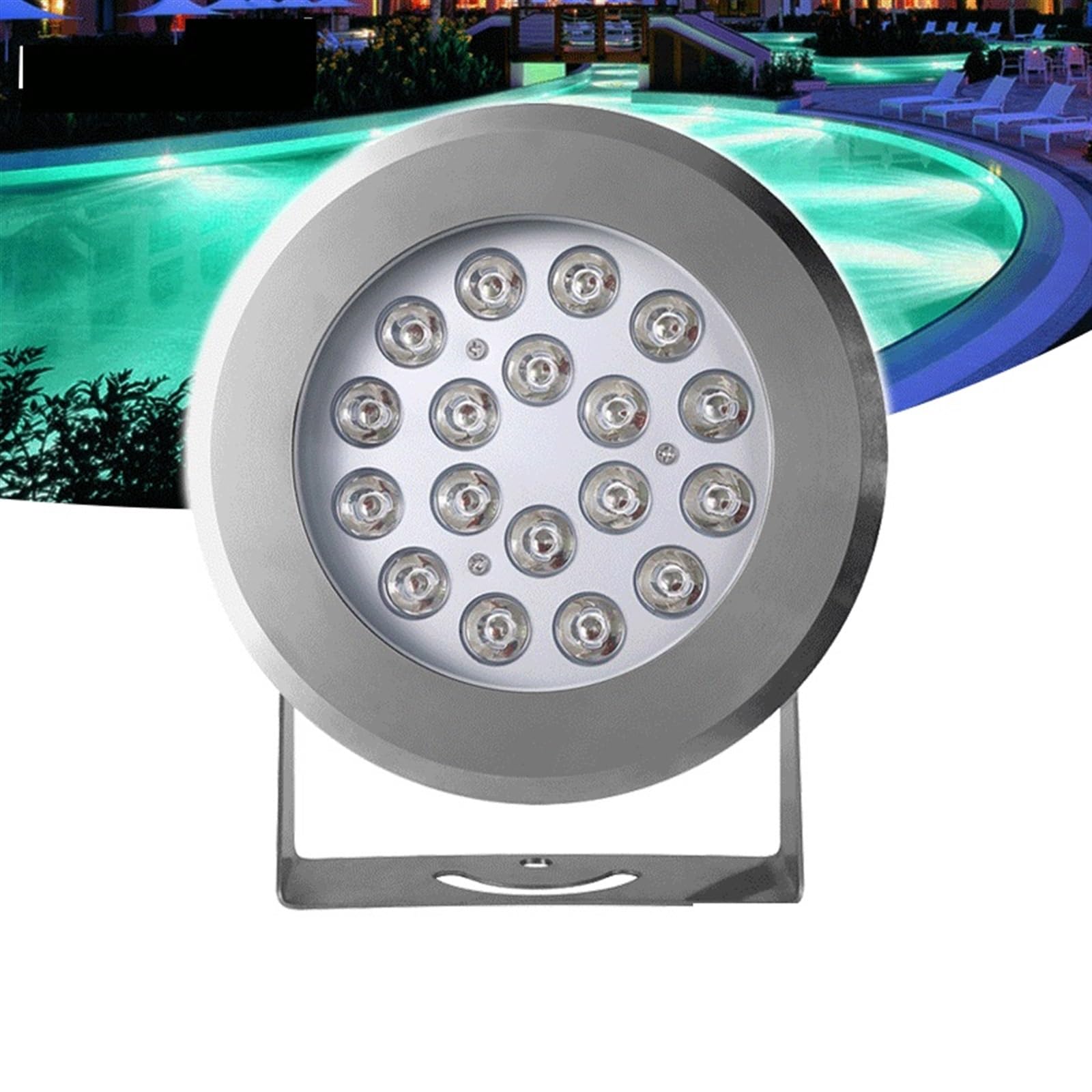 Lumières de piscine, Projecteur LED coloré en acier inoxydable for fontaine sous-marine, éclairage de piscine, projecteur sous-marin paysage RVB(Warm White,10W)