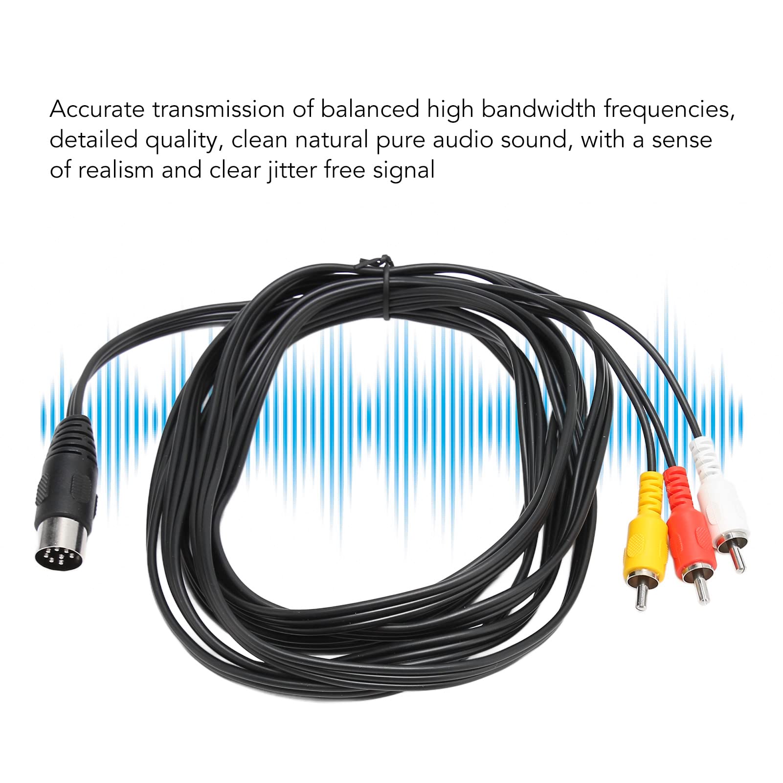 Câble DIN 8 Broches Mâle-Mâle 1,5m - Haute Performance Pour Audio, Vidéo, MIDI Et Sécurité