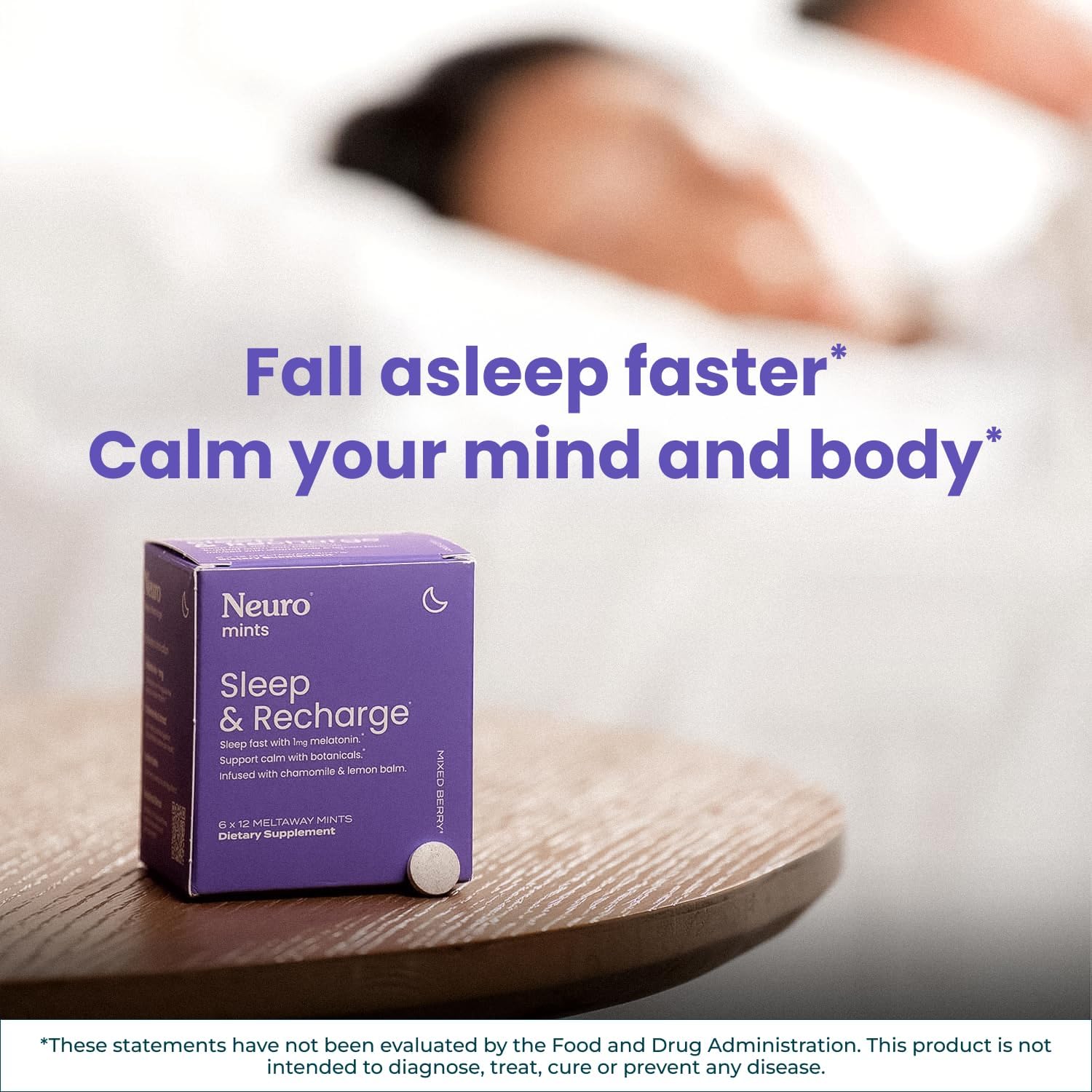 Neuro Sleep & Recharge Meltaway Mints - Contains Melatonin 1 mg, Chamomile & Elderberry - Travel Aid for Nighttime Relaxation & Healthy Sleep Cycle - Mixed Berry, 72 ct - Image 7