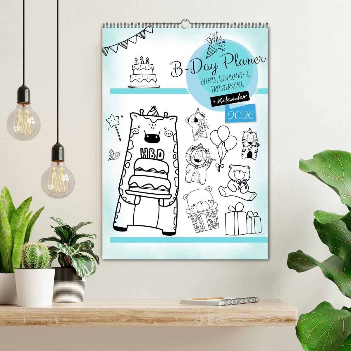 Geburtstagsplaner Doodle Tiere - Für Termine, Geschenke, Eventdetails & mehr (Wandkalender 2026 DIN A2 hoch), CALVENDO Monatskalender: Mit diesem ... und keinen Anruf mehr. (CALVENDO Menschen)