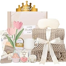 Birthday Gifts for Women - 13PCS Unique Happy Birthday Gifts Basket for Mom Her Best Friend Sister Wife Girlfriend Coworker - Relaxing Spa Self Care Package Get Well Soon Gifts Set (Vanilla)