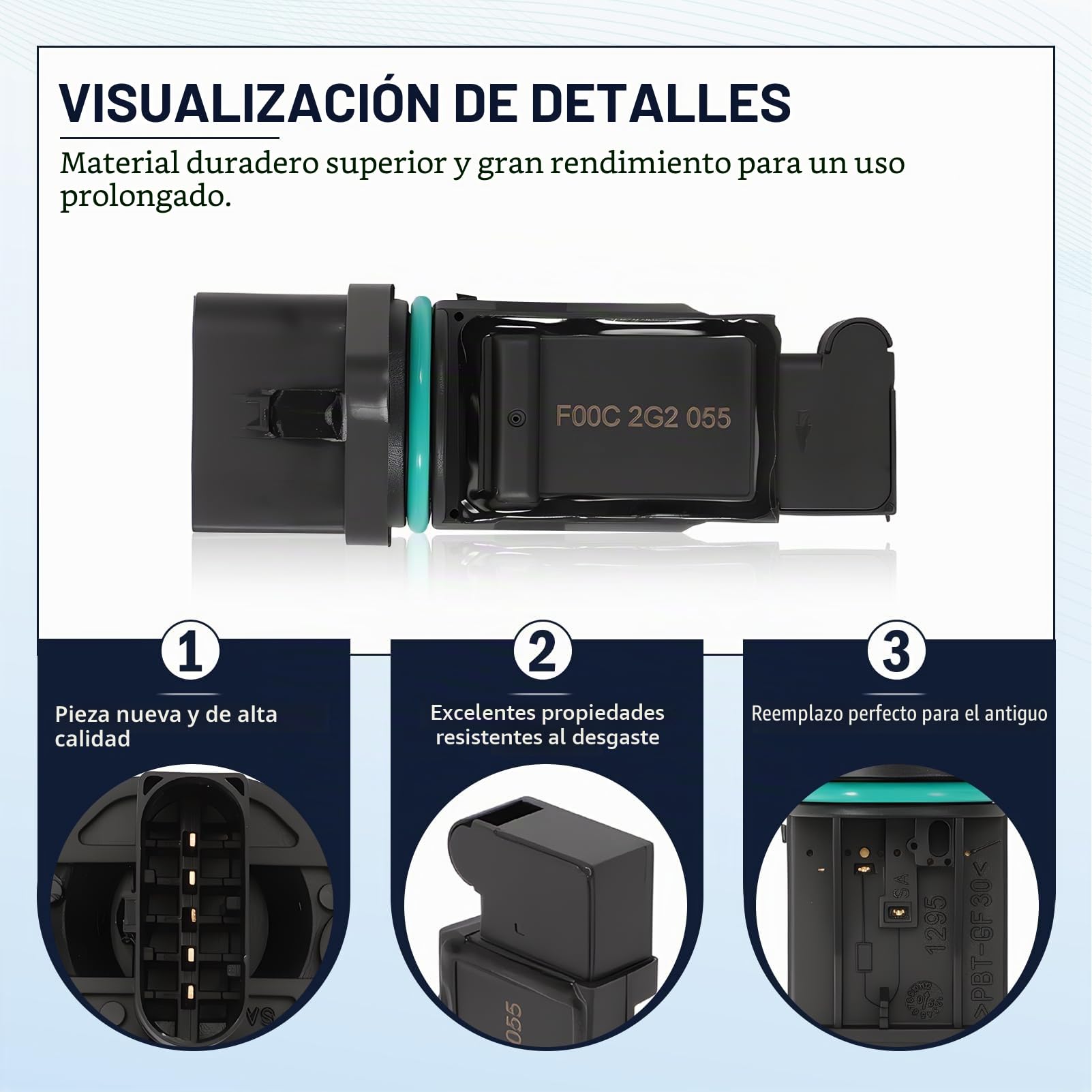 Sensor de Flujo de Aire Masivo Caudalímetro para A3 A4 Golf 4 Bora Altea Cordoba Leon Toledo Golf Polo F00C2G2055 Medidor de Flujo de Aire 5 Pines