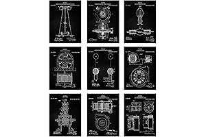 Nikola Tesla Patent Prints: Vintage Wall Art for Steampunk Enthusiasts