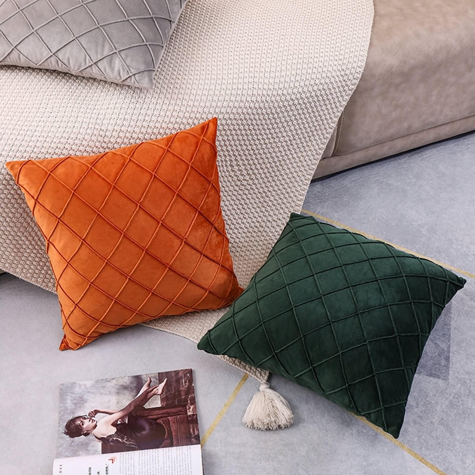 Federa Per Cuscino 30x50 Cm – Motivo Geometrico Righe Oro, Ricamo, Moderna, Per Divano E Soggiorno - 4