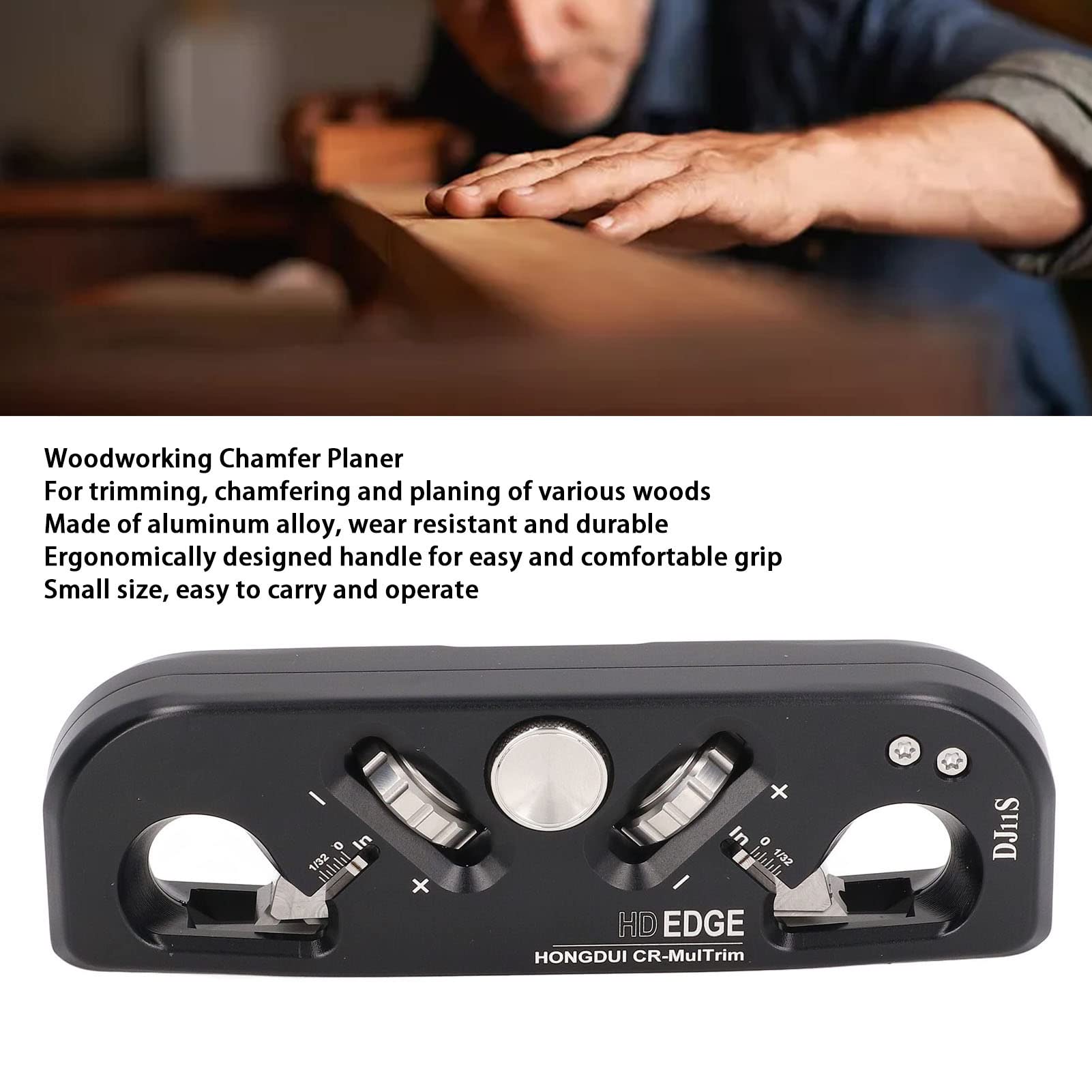 Smussatore per la Lavorazione del Legno Mini Pialla per la Lavorazione del Legno in Lega di Alluminio Pialla Manuale per a 45 Gradi per Smussatura, Rifilatura e Piallatura Ad Angolo R per