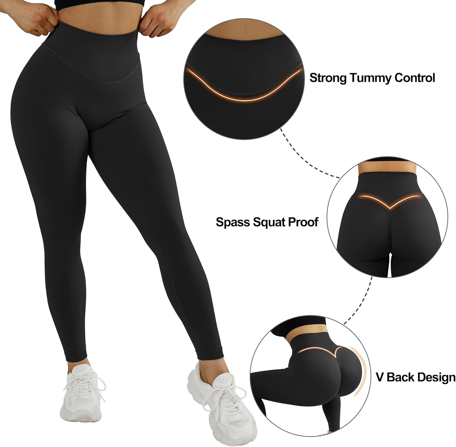 MOOSLOVER Seamless Butt Lifting Workout Leggings for Women High Waist Yoga Pants Compression Contour Tights - Image 3