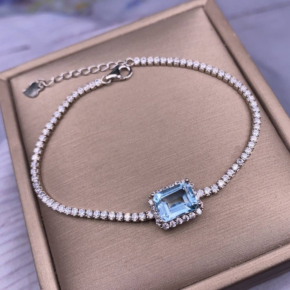 Damen Charm-Armband,Tennisarmbänder Aus 925Er Sterlingsilber, Leuchtende Edelsteineinlagen, Facettierte Opal-Armbänder, Geburtsstein, Verstellbarer Armreif, Ewigkeitsschmuck Für Ihre Hochzeitsfra