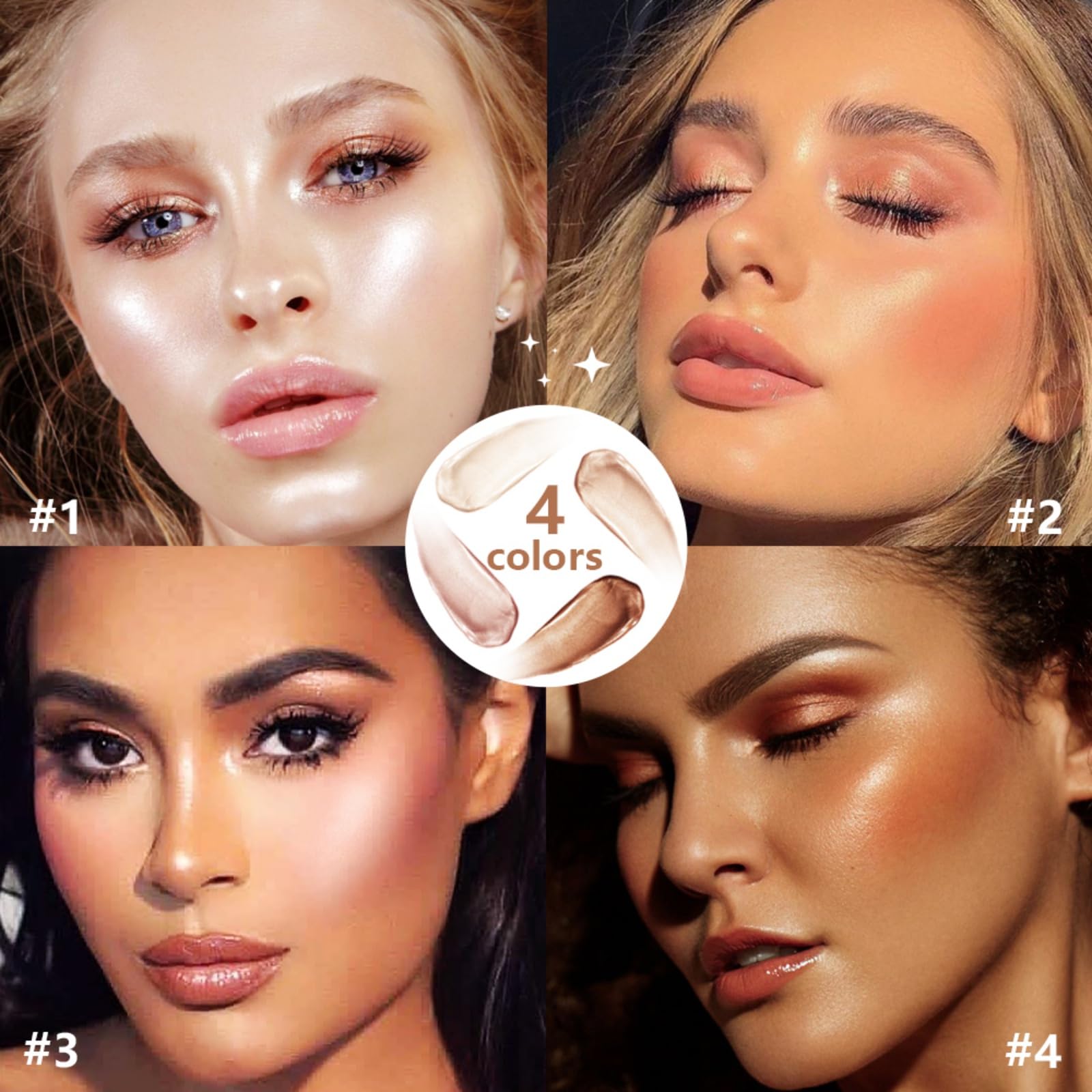 Highlighter Liquido Idratante Brighten, Illuminatore di Tintura Lunga Durata Smooth Shimmer, Illuminatore Liquido Naturale Facile Da Usare, Highlighter Makeup per Viso Corpo Zomi Glow
