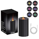 Rican Car Diffuser, Black Car Humidifier,Flame Diffuser for Essential Oils - Mini Portable Humidifier Cool Mist,100ml Colorful Air Aroma Diffuser,Aromatherapy Diffuser for Home Office