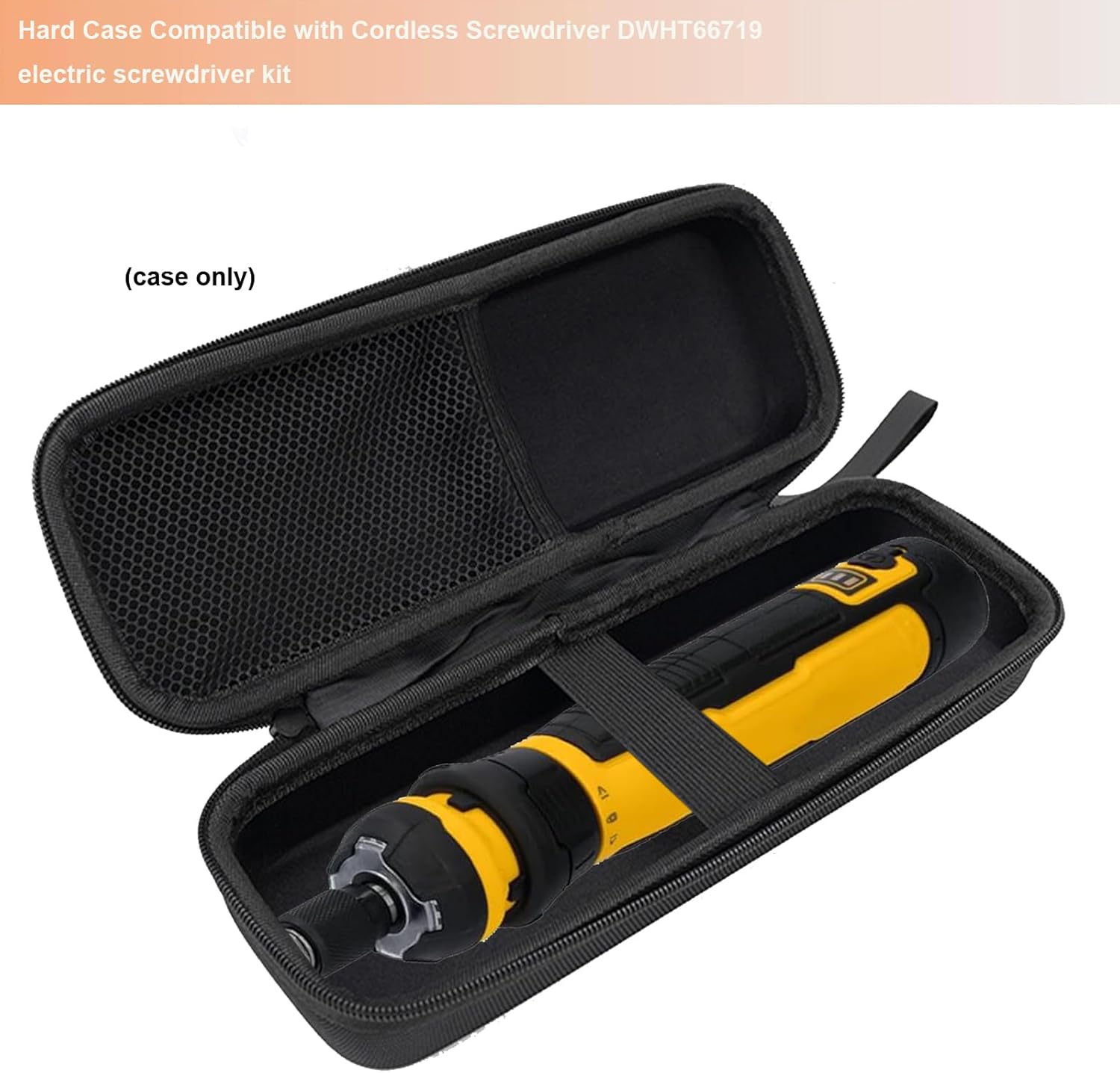 Hard Storage Case Tools Organizer Bag with Internal Mesh Pocket Compatible with Cordless Screwdriver DWHT66719 (Case Only)