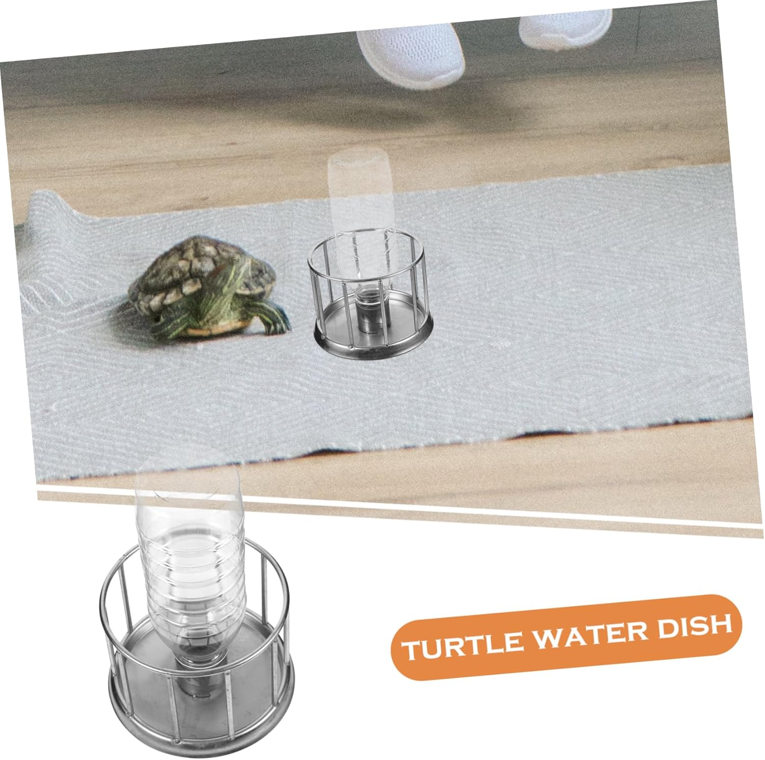 4pcs Reptile Dish Bowl Turtle Water Dish Tortoise Water Holder Metal Reptile Feeder Compact Food Holder for Small Turtles