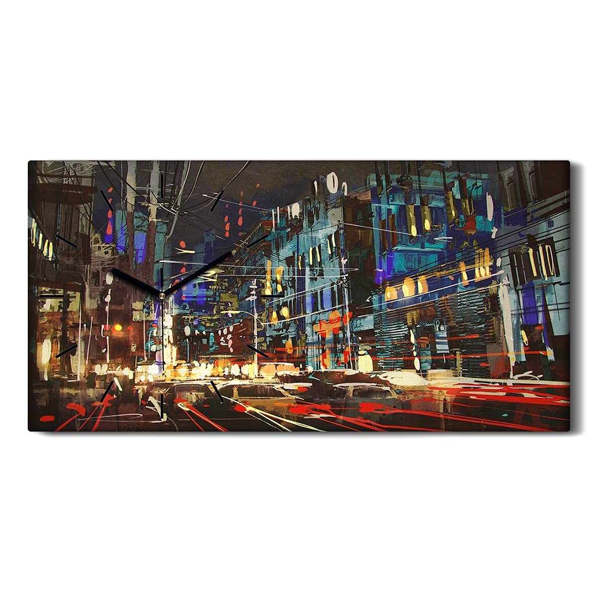 Horloge sur Toile Horloge Silencieuse Image Art Moderne Salon 60x30