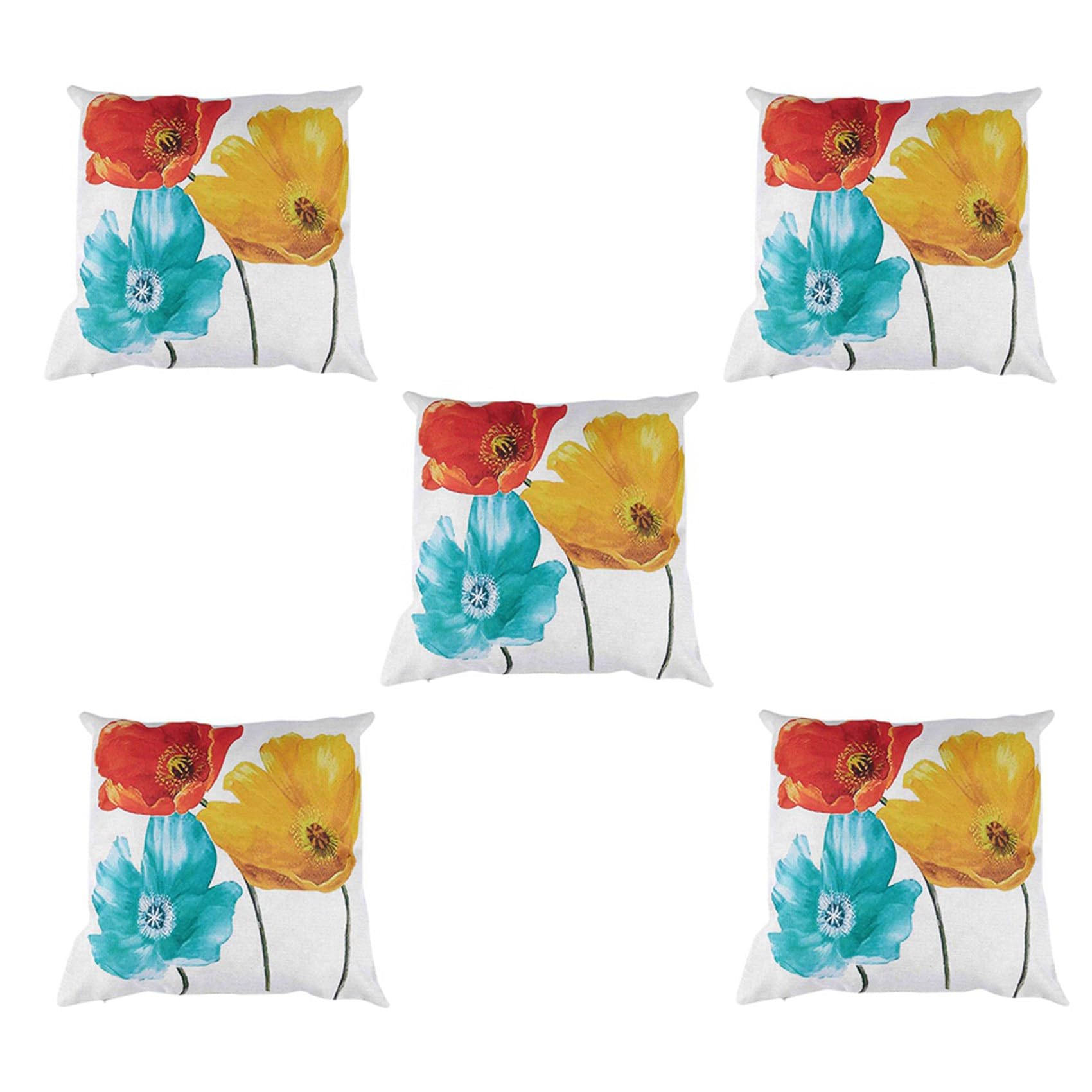 Cojín hermoso de flores tricolor ideal como regalo original para inauguración de casa