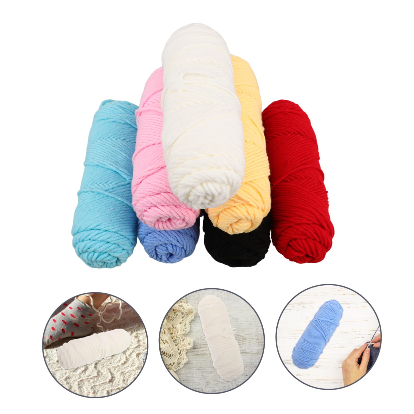 Filato di Cotone al Latte 8 Capi 7 Pezzi Morbido e Spesso per Uncinetto e Maglieria Fai da Te per Amigurumi e Creazioni Artigianali