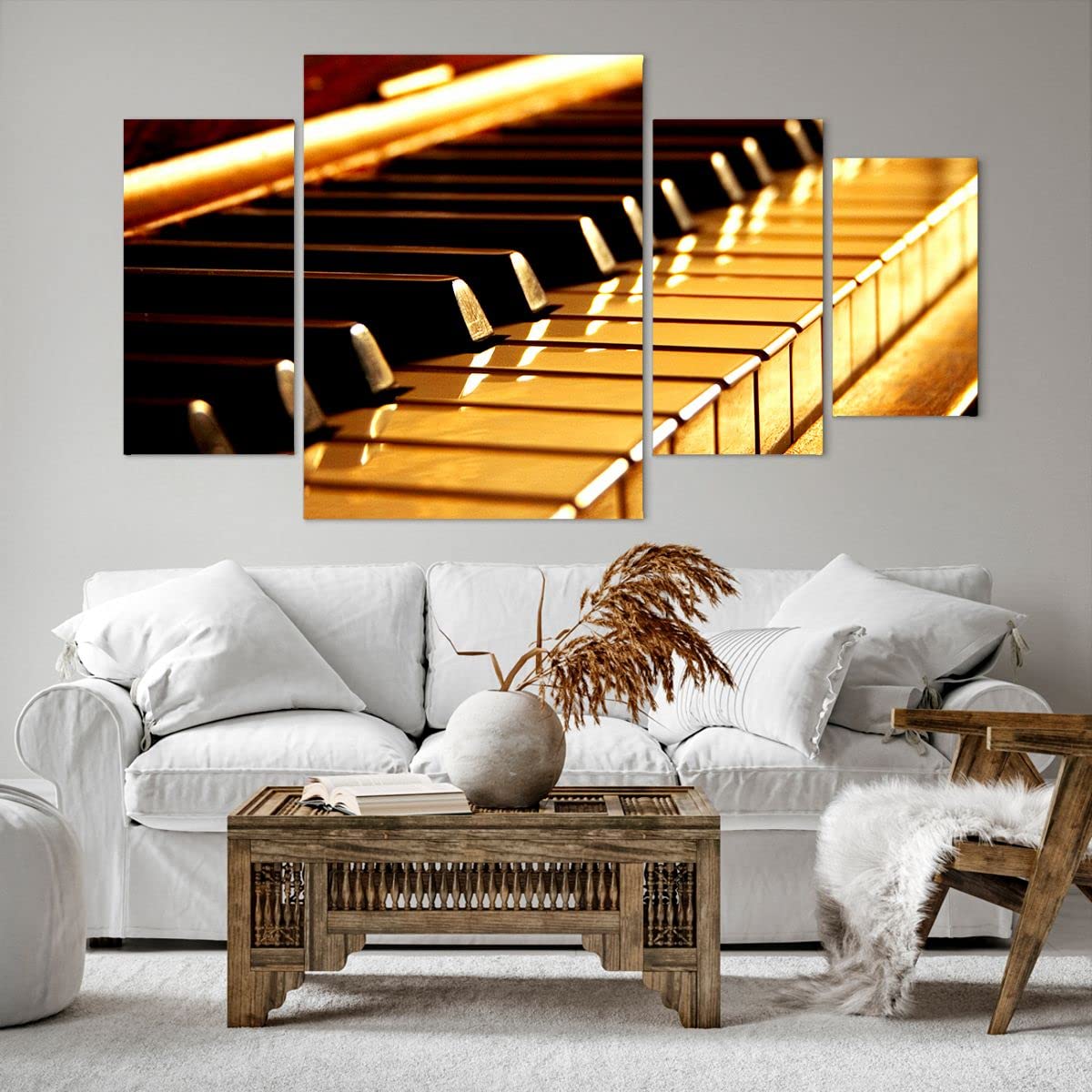 ARTTOR Leinwandbild 160x90cm Wandbild Musik - 2200 | Klavier Konzert Mehrteilige Groß XXL Wanddekoration Wohnzimmer Schlafzimmer Wanddeko Wand Kunstdruck Wandkunst ARTTOR