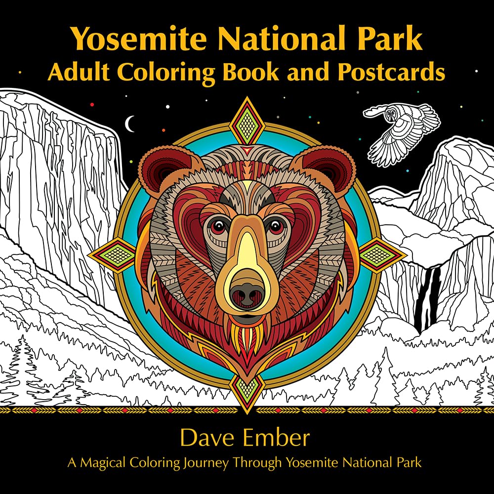 Yosemite National Park Adult Coloring Book and Postcards: A Magical Coloring Journey Through Yosemite National Park