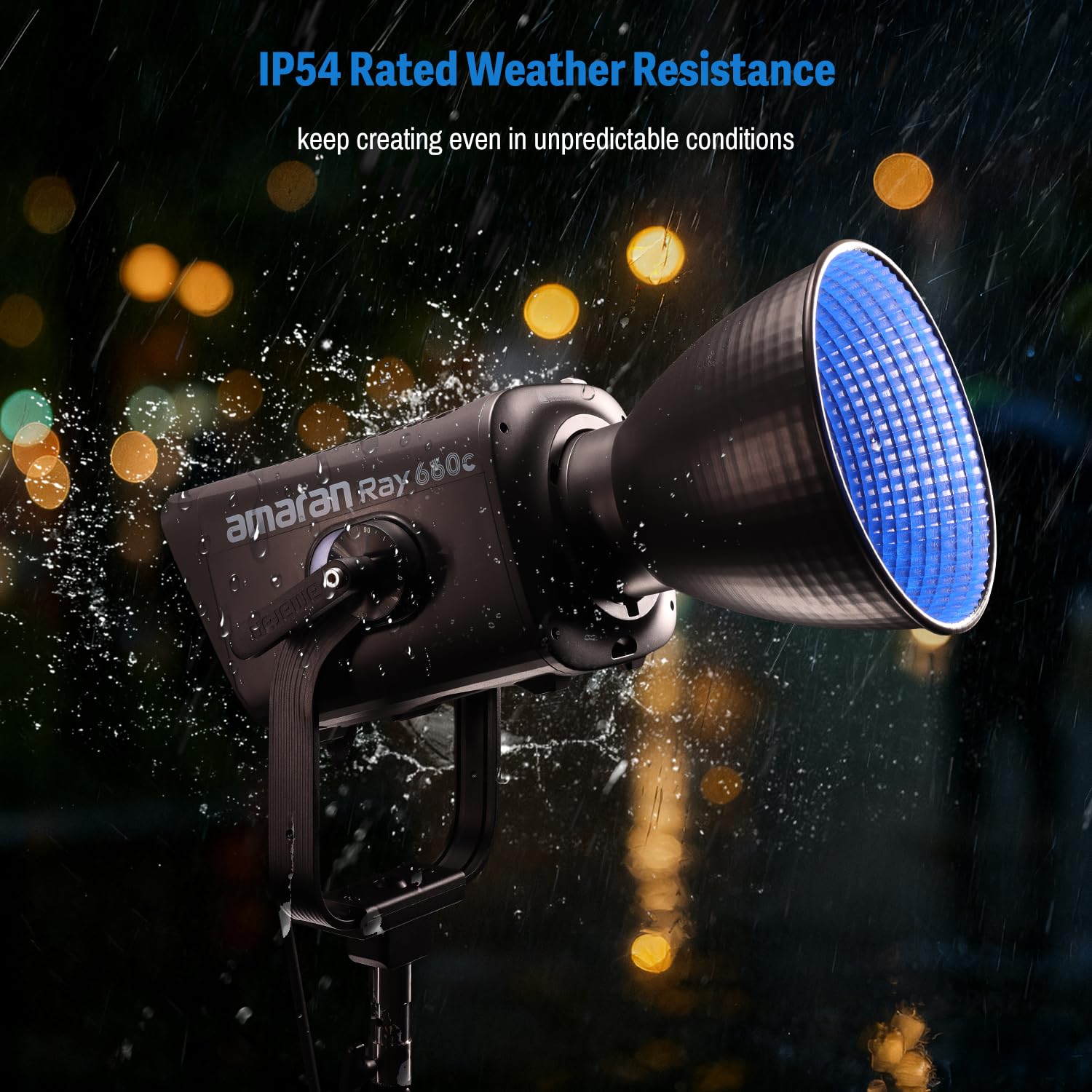 amaran Ray 660c RGB LED Video Light 660W APP/DMX Control, 1.800-20.000K 38.500Lux/1m COB Illuminazione in uscita continua, Bowens Mount Luce portatile per fotografia, studio, registrazione video (Ray