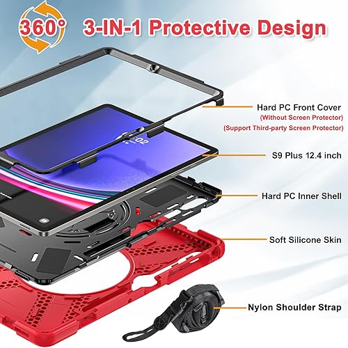 Miniatura 7 de BRAECNstock para Samsung Galaxy Tab S10+ Plus/ S9 FE+ Plus/ S9+ Plus/ S8+ Plus/ S7 FE/ S7+ Plus 5G Funda para Tablet de 12.4 pulgadas Resistente 04