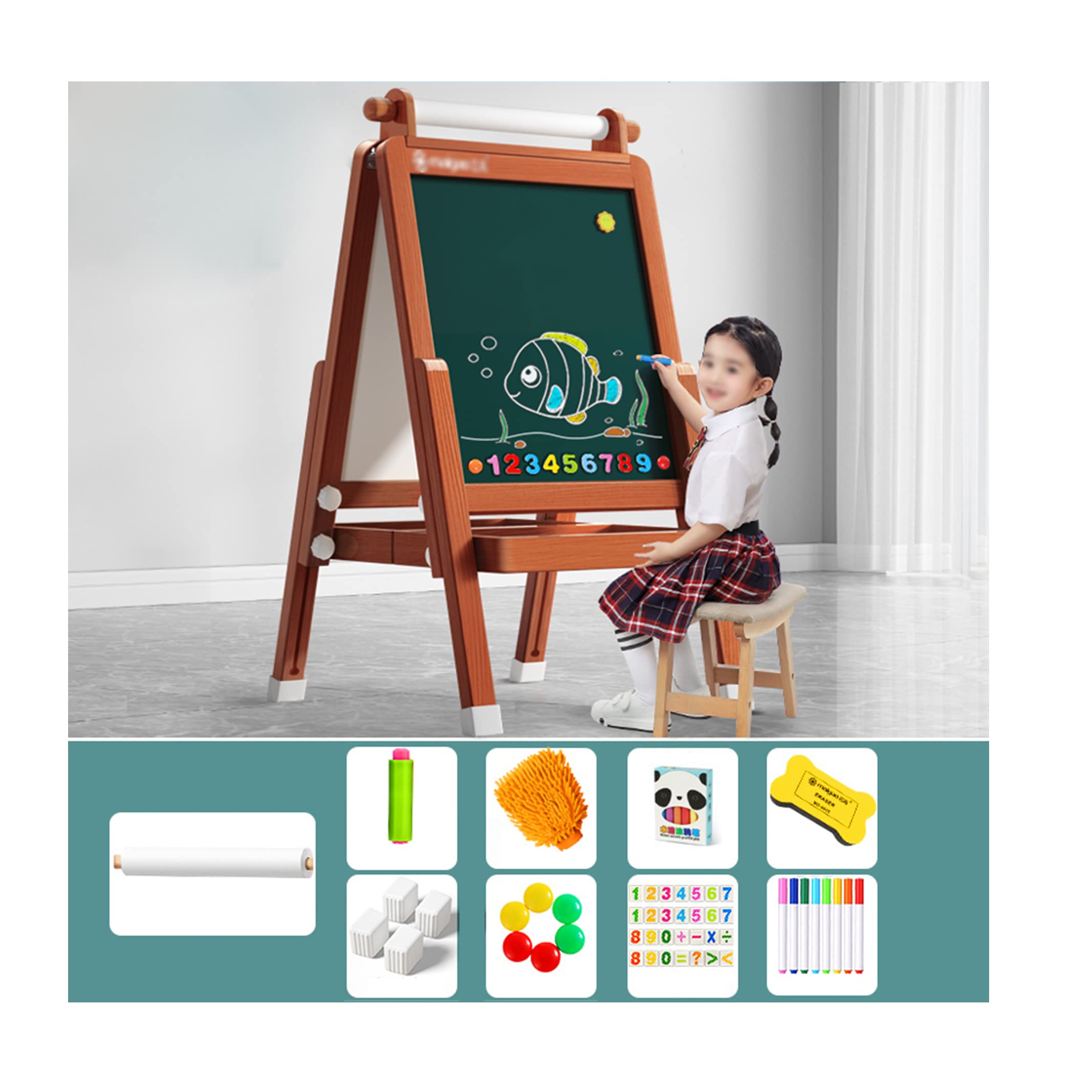 Amazon | ホワイトボード 子供 黒板 子供 黒白板 スタンディング 