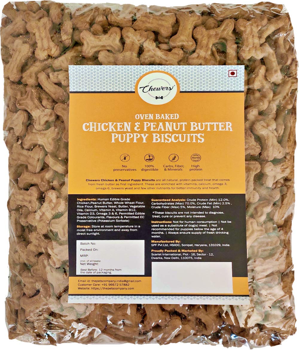 Chewers Chicken & Peanut Butter Puppy Biscuits, 1 Kg (Pack of 4) (B092JG8C2G) Amazon Price History, Amazon Price Tracker