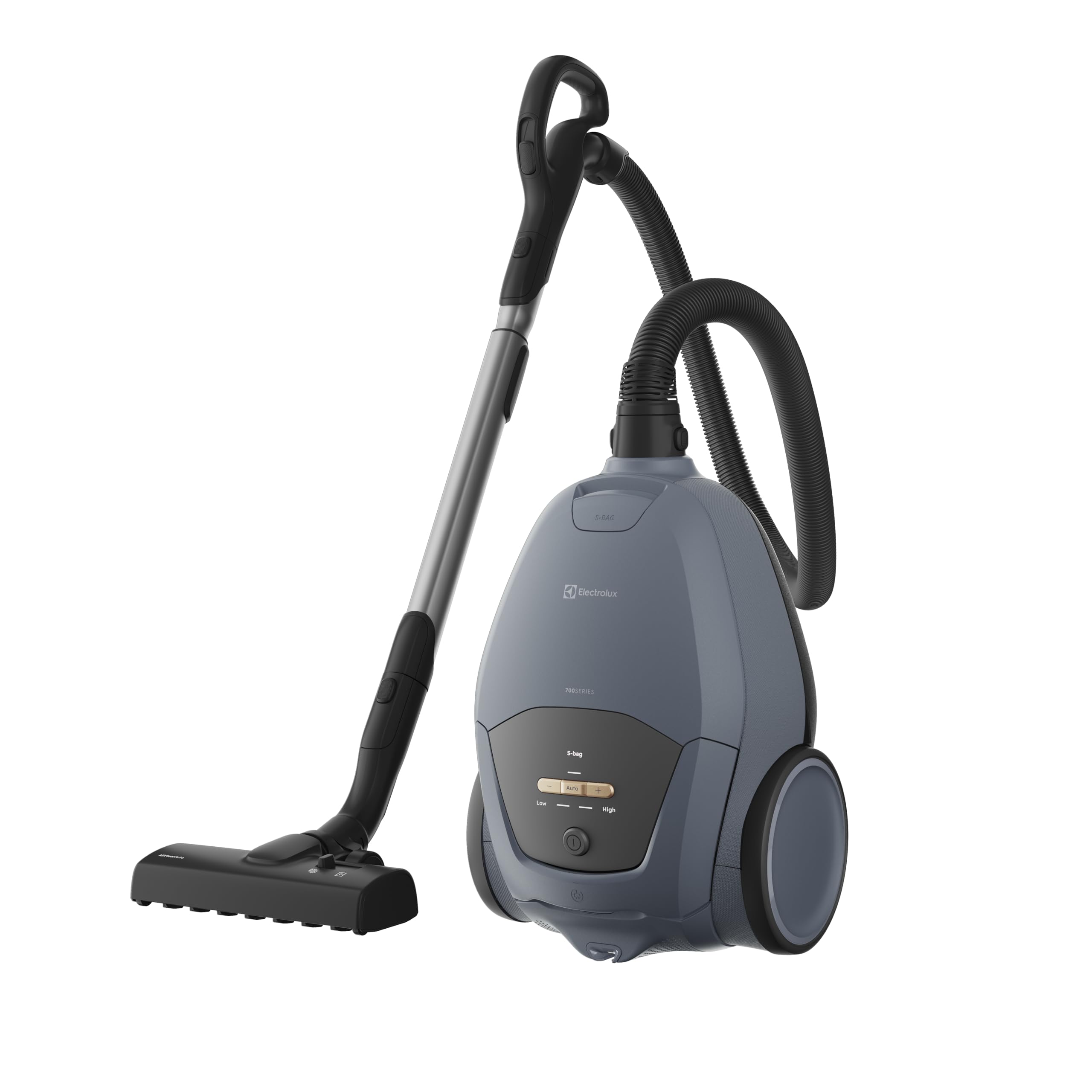 Electrolux 700 Aspiradora silenciosa con Bolsa, EB71U2LDB, Ultra silenciosa, 59 dB, AllFloor Auto para Todos los Suelos, Filtro de higiene E12, Lavable, Rango de acción de 12 m, 3,5 l, Denim Azul | Serie 700 con bolsa, 59 dB(A), PureSound+, modo automátic