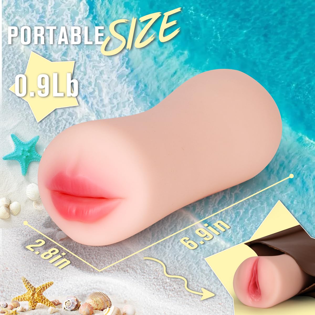 Pack of 3 Pocket Pussies Sex Toys for Men, Male Masturbators Sex Dolls - Realistic Mouth Pocket Pussy & Anal Stroker & Vagina Toy, Soft Silicone Sex Doll Blowjob Adult Sex Toy, Mens Penis Training Set