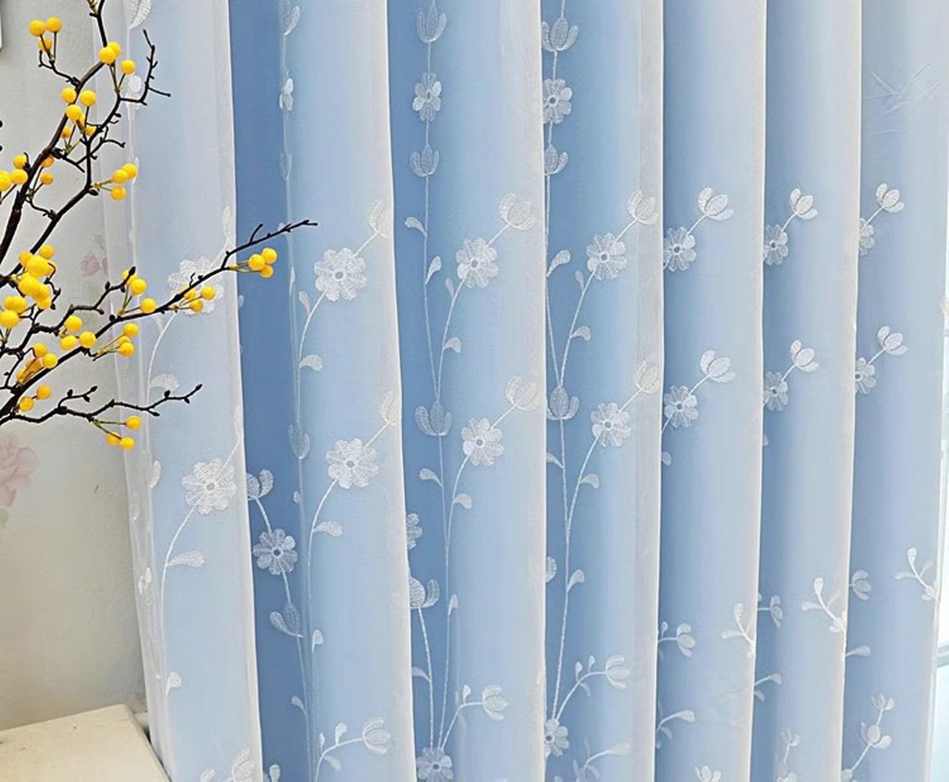 Verdunklungsvorhänge Kurz Zweilagig, Blickdicht Vorhang Wohnzimmer 2er Set Polyester Rosa Voile mit Blätterstickerei mit Haken, 86x138cm
