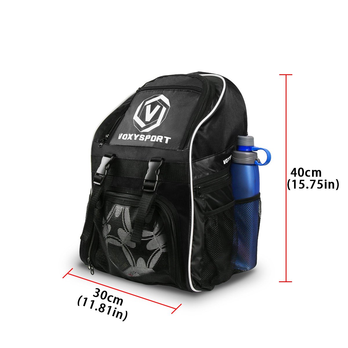 Football Backpack Schoolbag With Shoe Pockets Ball Holder Gym Tote