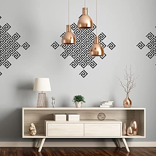 Calcomanías de espejo para bricolaje, removibles, adhesivas, para pared, decoración del hogar, sala de arte, dormitorio, fondo (patrón geométrico de